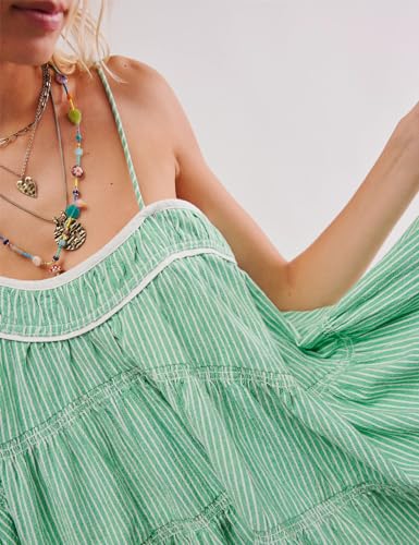 Gacaky Women's Summer Mini Dress Casual Loose Sleeveless Adjustable Straps Swing Mini Dress3