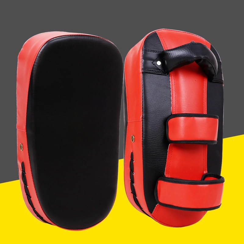 THE WHITE SHOP Muay Thai Pad for Training, Curved Kickboxing Kicking Strike Shield, Coaching Kick Boxing, MMA, Martial Arts, Karate, Taekwondo, Punching, Foot, Knee and Elbow Target (One Pad Only)