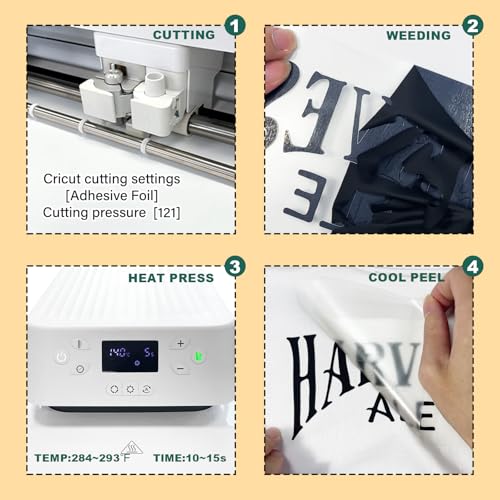 Image of HTV Heat Transfer Vinyl, 17pcs 12 inch x 12 inch Black Vinyl Wrap,for All Cutting Machines Designed for DIY T-Shirt Heat Transfer Vinyl Iron on, Easy to Cut Weeding.
