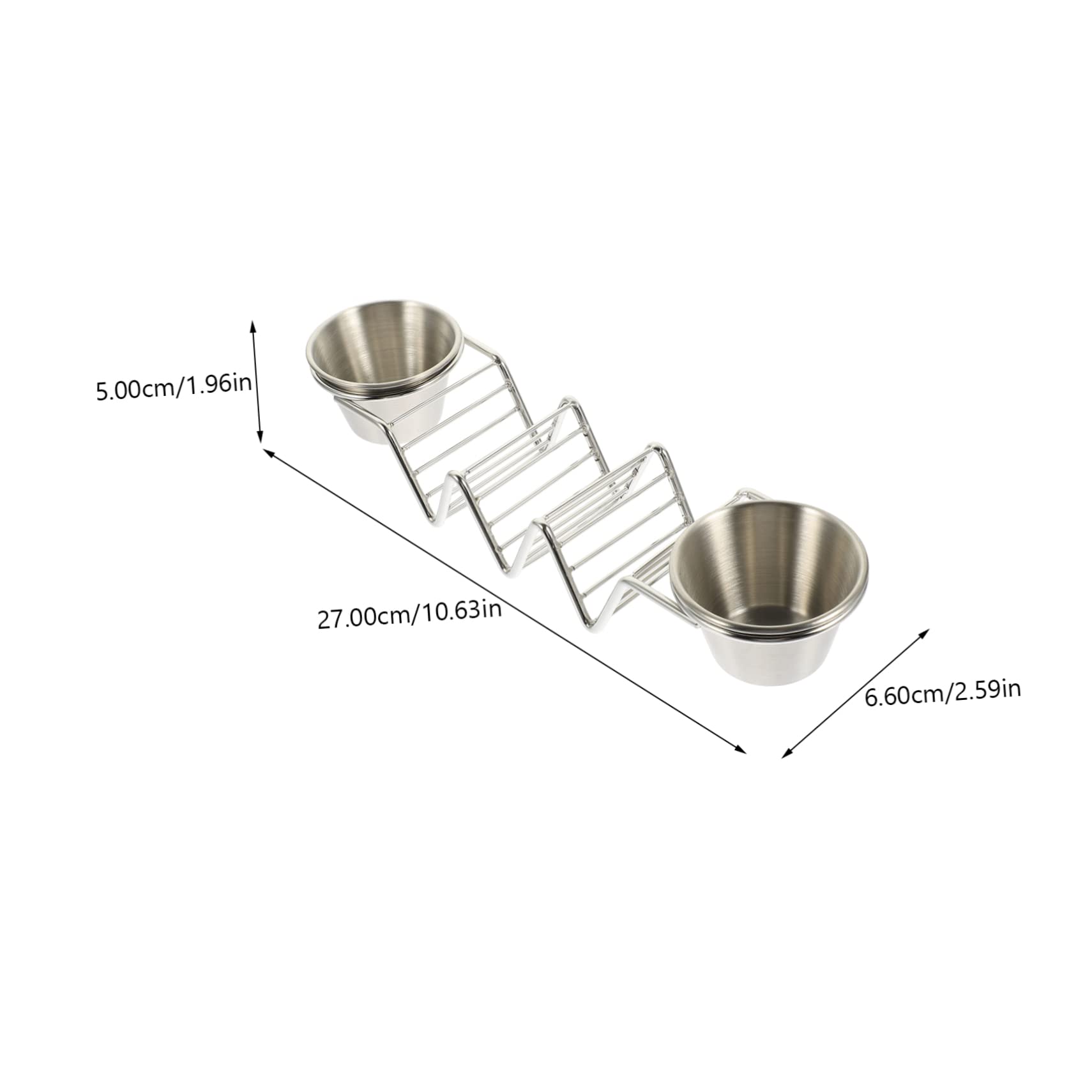 Cabilock Wavy Shaped Taco Rack Stand Stainless Steel Taco Holder for Easy Serving Compact Design for Family Gatherings Outdoor Parties with Sauce Cup