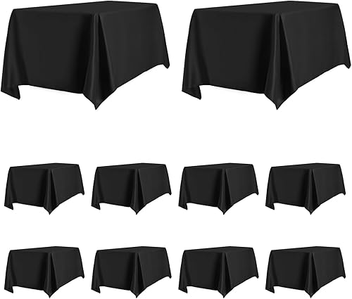 Miniatura 17 de PureFit Paquete de 6 manteles rectangulares blancos de 60 x 102 pulgadas para mesas de 6 pies, resistentes a las manchas y a las arrugas, ropa