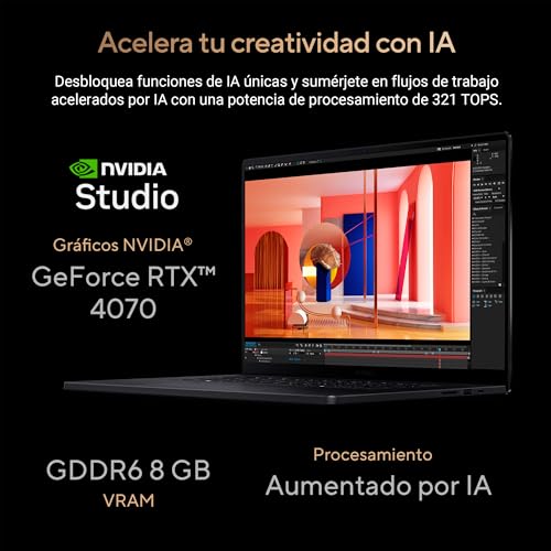 Image of ASUS ProArt P16 4K OLED Laptop /AMD Ryzen AI 9 HX 370 12 Core /NVIDIA RTX4070 /64GB RAM /2TB SSD /Windows 11 /Backlit Spanish Keyboard with Copilot Key /Backpack