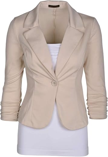 Auliné Collection Women's Casual Work Solid Color Knit Blazer