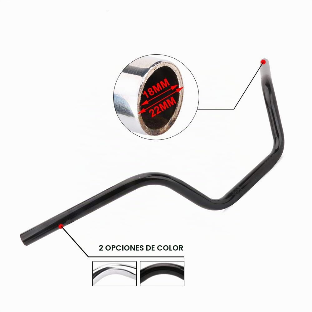 AnXin manillar de motocicleta de 7/8 pulgadas, barra de control de arrastre de alta elevación universal para Sportster XL 883 1200 Custom Chopper Cruiser Bobber Softail Dyna Tour Glide Road