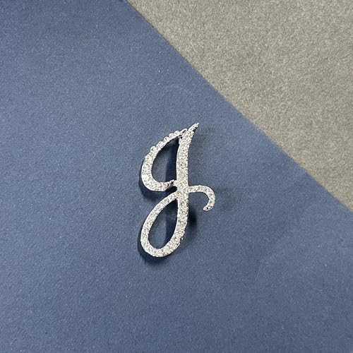 Image of Rhinestone Initial Brooch Pin for Women, Alphabet Gold Letter Brooch A-Z with Crystal, Metal Pin for Hat Bag Dress Suit Accessory for Men