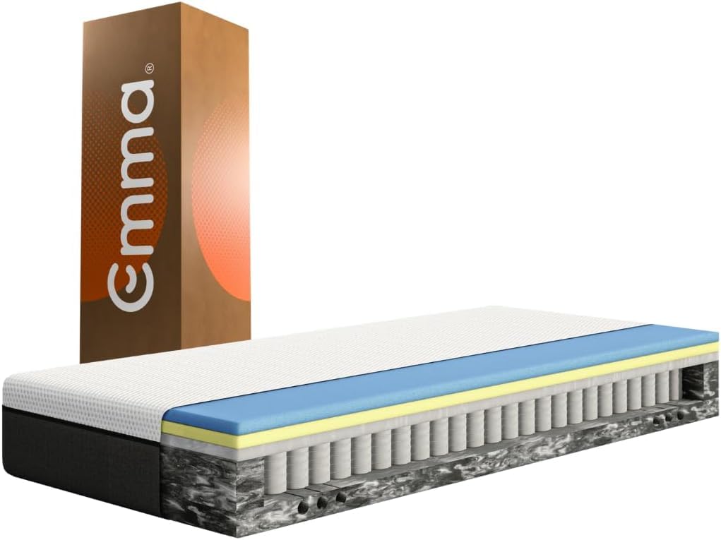 Emma Hybrid Premium - Colchón 150x200, Colchón Híbrido de Muelles Ensacados y Viscoelástica, Firmeza Media, 100 Noches de Prueba, Colchones Nº1 de España, 25 cm de Altura, 10 Años de Garantía