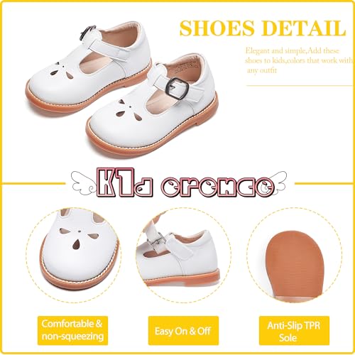 Image of Kiderence Toddler Girl Mary Jane School Uniform Dress Shoes Oxford Flats | Wide Toe Box Great Comfort for Student Shoe and Flower Girl Shoe for Wedding, Parties, Church