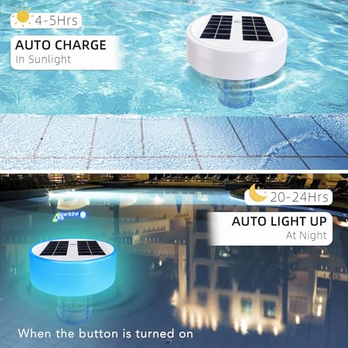 Solar Pool Ionizer - Enhanced with Latest Solar, 90% Less Chlorine, for Pools up to 35,000 Gal, Technology & Longer-Lasting Anode, Reduces Chlorine- Mineral-Based Pool Cleaning Device (White)