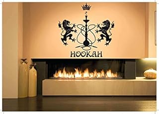 Vinyl Sticker Decal Wall Decor Poster Art Lions Crown Shisha Hookah Water Pipe House Cafe Smoke Shop Store Indoor Outdoor Sign Set SA786