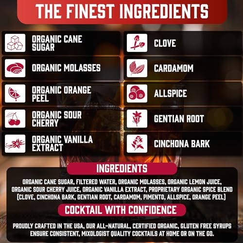 Bartender'S Secret Sauce Old Fashioned Mix - Makes 32 Cocktails - Handcrafted Old Fashioned Syrup With Bitters, Orange, Cherry, Organic Cane Sugar thumb #3