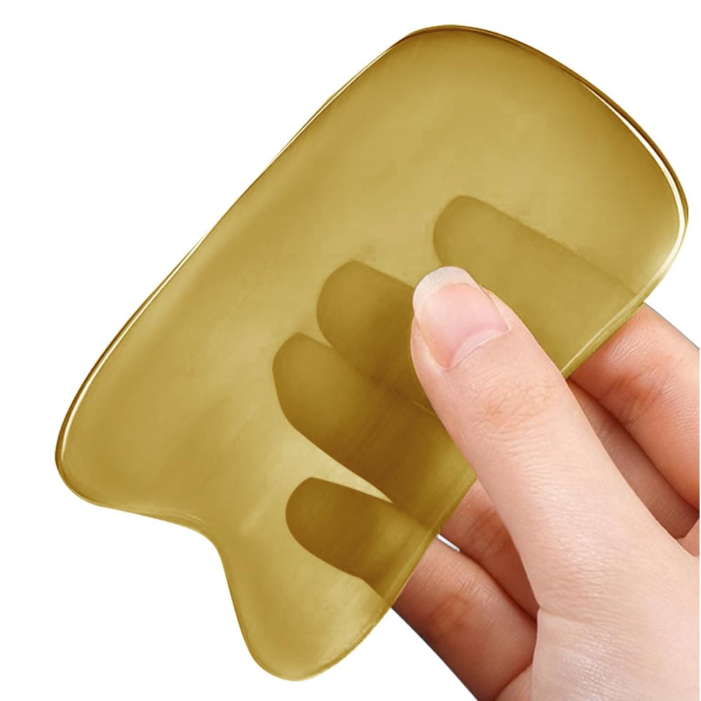 Youngme Ox Horn Scraping Massage Tool, Gua Sha Facial Tool Natural Message Board for Body, Neck, Face (4mm Thick)
