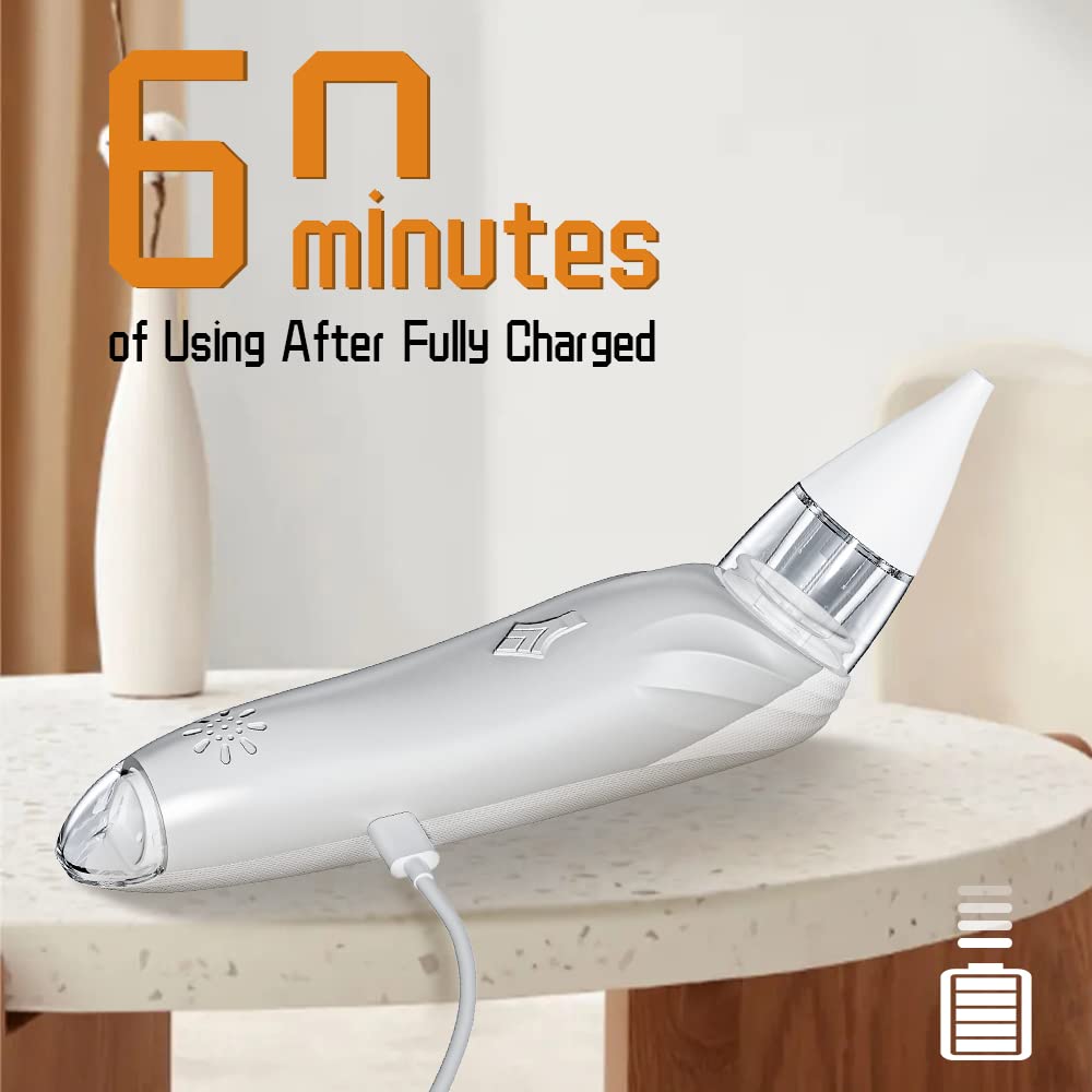 Aspirador nasal eléctrico para bebé, ventosa de nariz de bebé, ventosa automática para bebé, succión ajustable de 3 niveles, recargable, con función de pausa, música y calmante de luz