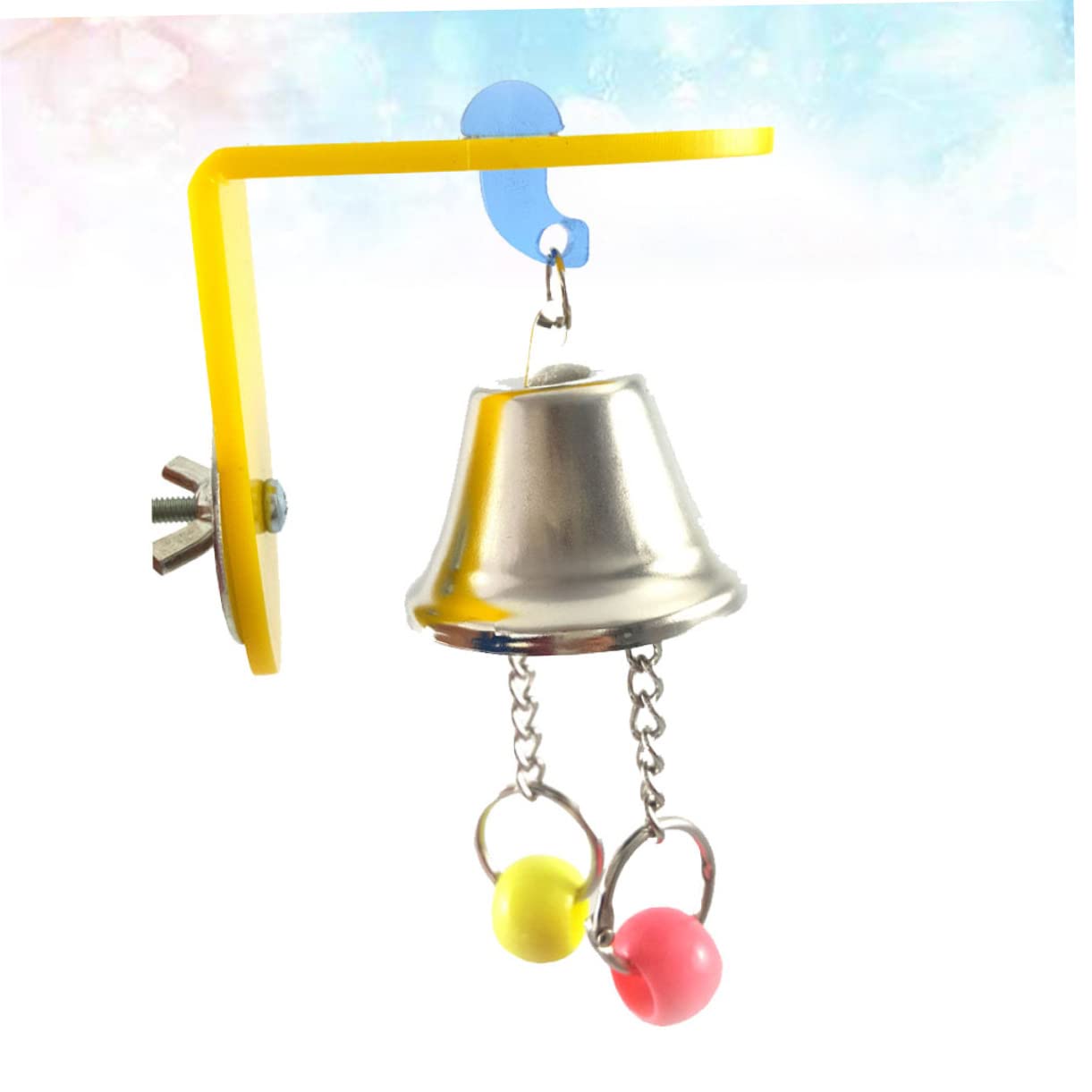 Jouet en Acier Inoxydable pour Perroquet Grosse Cloche Suspendue à Mordre