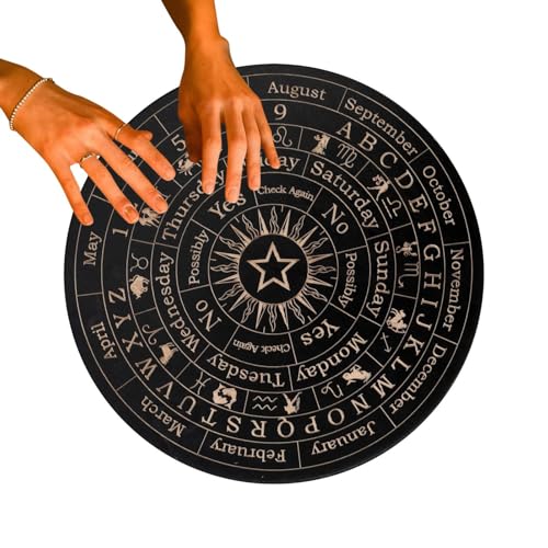 Tablero De Péndulo Radiestesia - Tableros De Mensajes De Planchette Metafísico De Madera con Letras - Tablero Ouija Adivinación Espíritu Decoraciones Juego para Principiantes