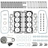 6.4 Head Gasket Set & Timing Chain Kit Valve Bearing Kit w/Head Bolts Fit for Jeep Chrysler 300 Dodge Challenger Charger Durango Ram 2500 3500 4500 5500 6.4L V8 2009-2020 HS26568PT 90750S ES72200