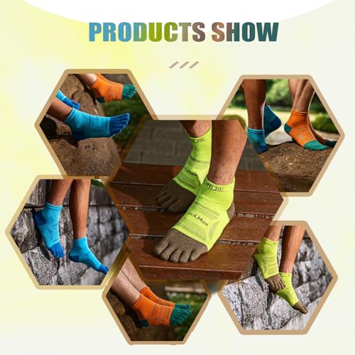 Image of AONIJIE Toe Socks for Men and Women Athletic Hiking Coolmax Socks with toes - Soft Comfortable and Moisture Wicking