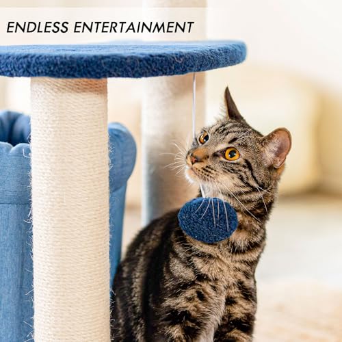 Árbol para gatos ClevaHome pequeño con tela suave miniatura 5