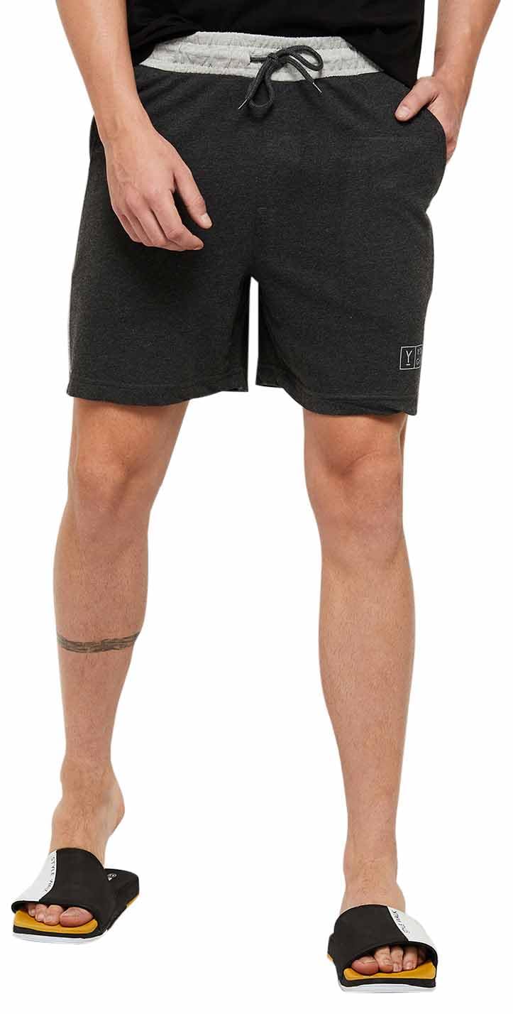 Men Colorblocked Elasticated Loungewear Shorts-image-1