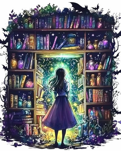 Diamond Painting Kits for Adults, Magic Book Diamond Art Kits for Beginners, DIY Full Drill Diamond Dots Paintings with Diamonds Gem Art and Crafts for Home Wall Decor 12x16 Inch