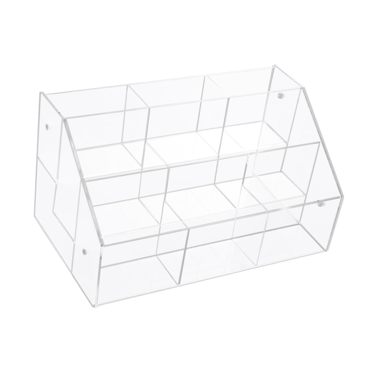 Healeved 3étage Organisateur De Pinceaux Transparent Avec Compartiments Pour Maquillage Cosmétiques Poudre Blush Surligneur Et Autres Petits Objets