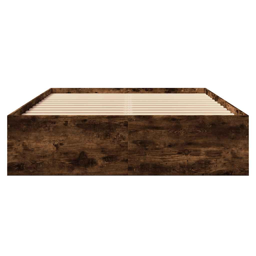 Rovere fumo con contenitore base a doghe Giroletto 135x190 cm | Giroletto Rovere Fumo 135x190 cm in Legno Multistrato con Contenitore e Base a Doghe per Camera da Letto