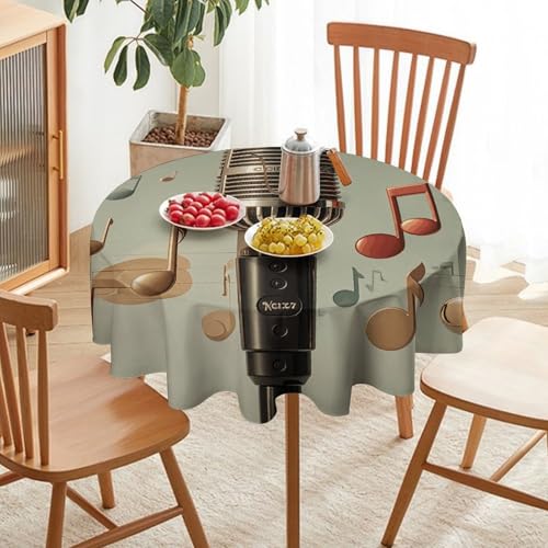 Nappe ronde pour pique-nique anti-taches protégeant table de buffet extérieur