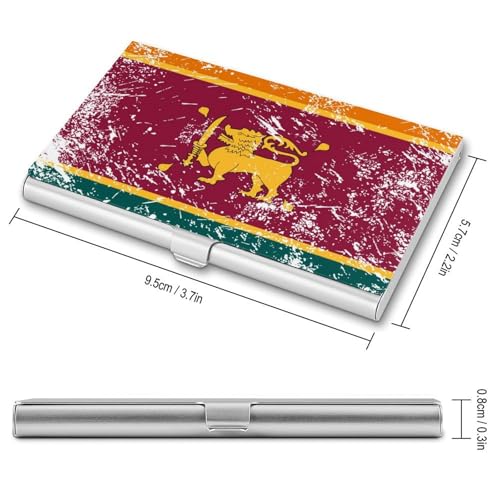 Sri Lanka Vintage Flag Business Card Holder Slim Credit Case Pocket Name Case Wallet for Men Women2
