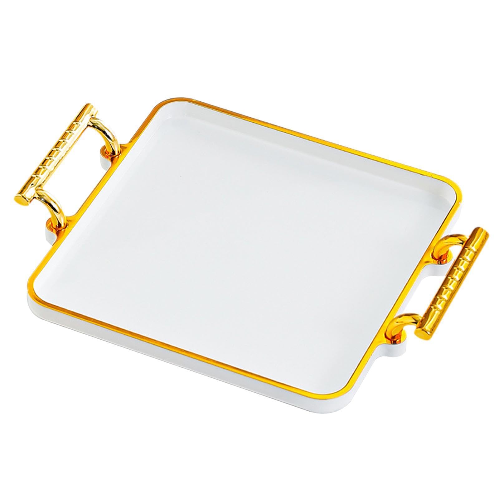 Yixannx Porcelain White Multi Purpose Elegant Bathtub Tray Storage For Displaying Jewelry Perfume And Up Effortlessly On Bathroom Vanity Or Countertop Makeup Soap Jewelry, 23X18.5x3.5cm