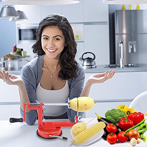 Twisted Potato Slicer,Manual Blade Spiral Potato Slicer Cucumber Tornado Twister Cutter Vegetable Fruit Chips Stainless Steel Making Tool - Image 2