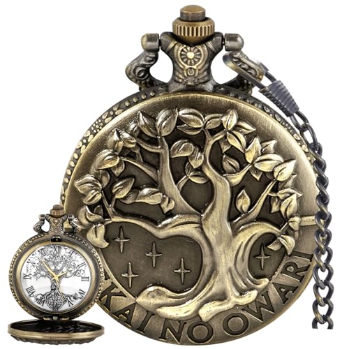 Image of Tiong Pocket Watch Hollow Tree of Life Design Roman Numerals Engraved Bible Verse Quartz Pocket Watch with Chain Custom Pocket Watch Birthday Gifts