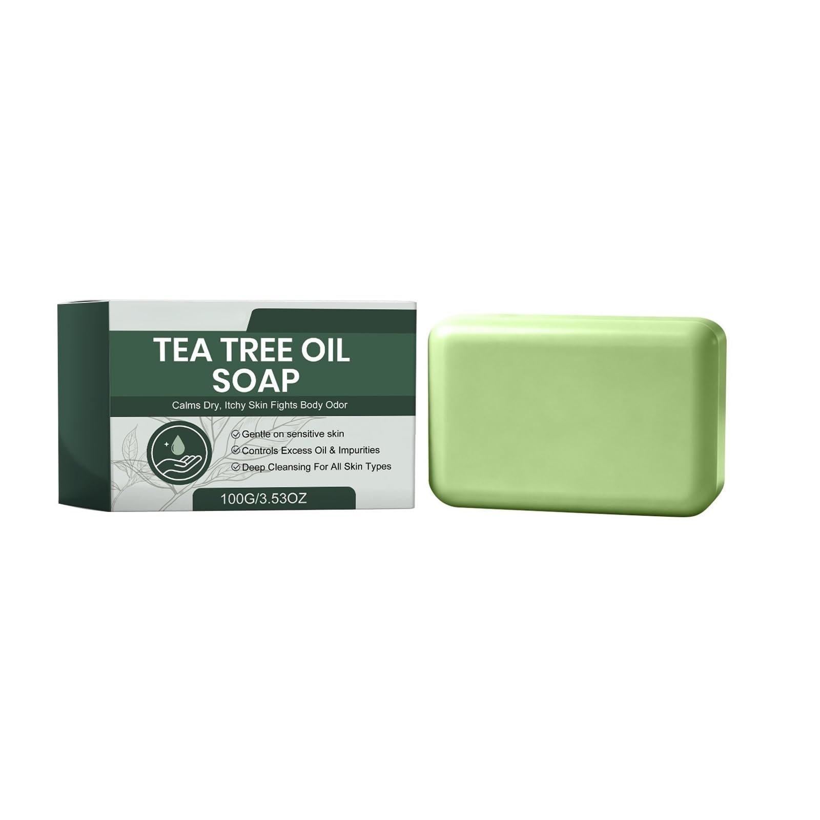Teebaumseife Handgemachte Teebaumölseife, natürlicher Pflanzenextrakt | [](Soap 2PCS)