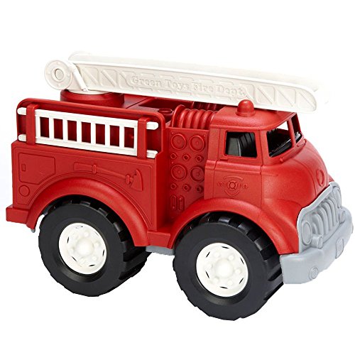 Green Toys Fire Truck - BPA , Phthalates Free Imaginative Play Toy for Improving Fine , Gross Motor Skills. for Kids,Red