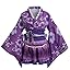 GRACEART Japanse kimono anime cosplay kostuum Halloween verkleden kersenbloesem patroon gewaad met ruches rok voor meisjes en vrouwen, Geel, XXL