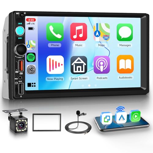 Double Din Car Stereo Bluetooth Wireless Carplay Android Auto-7 inch Touch Screen Car MP5 Player