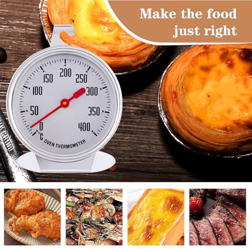 Miniatura 4 de Termómetro Para Horno En Acero Inoxidable Con Dial Grande - Rango 0-400 C, Ideal Para Hornear, Cocinar Y Barbacoa - Compatible Con Hornos Eléctricos, De Gas Y De Leña