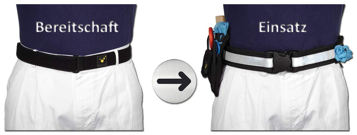tee-uu QUICK Rettungsdienstkoppel | Komplett-Set inkl. INNER Untergürtel und BELT KEEPER Set | Größen S-XXL | M (Hüftumfang 85-105cm)