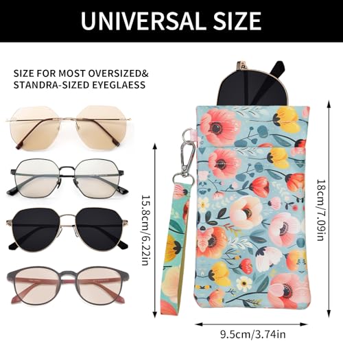 Image of Double Eyeglass Case Soft Dual Glasses Case for Women Men Travel Squeeze Top Sunglasses Cases Eyeglasses Pouch