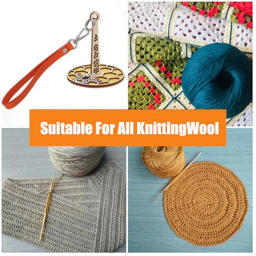 Image of Portable Wrist Yarn Holder with Leather Strap,Yarn Storage Spinner for Bee | Knitting and Crocheting Craft Tool