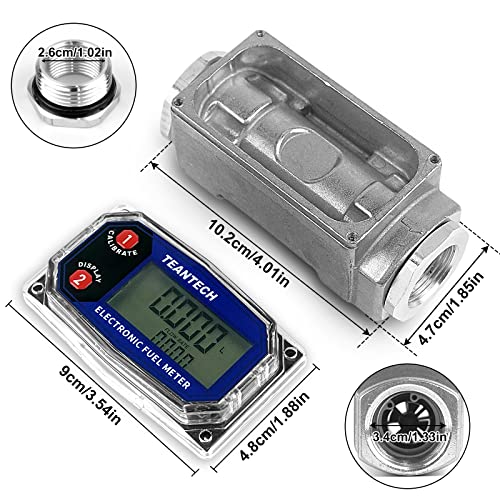 Turbine Flow Meter 3/4" Inch Digital Lcd Display With Npt Counter Oil Flowmeter Kerosene Diesel Fuel Flow For Measure Diesel Kerosene Gasoline #TOP1