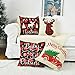 PSDWETS Christmas Pillow Covers Set of 4 Christmas Decorations Cotton Linen Winter Deer Christmas Decor Throw Pillow Covers Cushion Cover 18 X 18