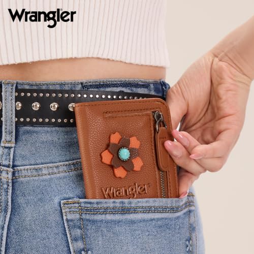 Image of Montana West X Wrangler Womens Wallet Small Rfid Blocking Wallets Slim Bifold Minimalist Wallets with Zipper Coin Pocket