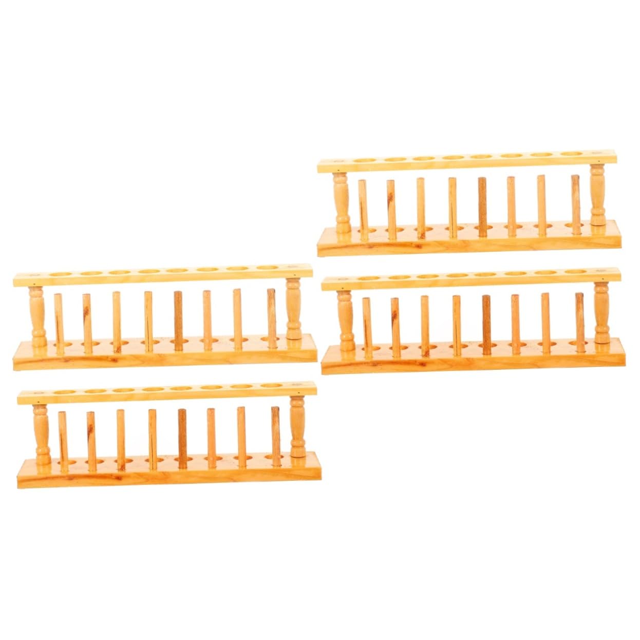 ULTECHNOVO 4piezas Soporte De Tubos De Ensayo De Madera Estante Para Laboratorio De Rack De Almacenamiento Para Experimentos Científicos