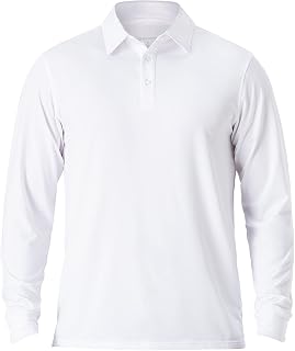 NAVISKIN Men's Polo Shirts Quick Dry Golf Shirts UPF 50 Long and Short Sleeve Moisture Wicking Polo Shirts