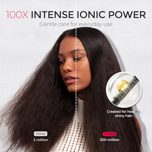 Image of TYMO Diffuser Hair Dryer Blow Dryer - 300 Million Ionic Hairdryer with Diffuser & Comb Attachment for Curly Hair, Professional Blowdryer for Women, Cool Air Button, Small Travel Lightweight, Black