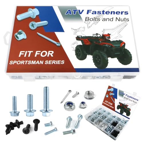 Image of 330PCS ATV Bolts Kit Fit for Polaris Sportsman /Forest /Touring | Heat-Treated Zinc-Plated Steel, Fasteners Kit for Fenders /Plastics /Engine /Frame, Corrosion Resistant