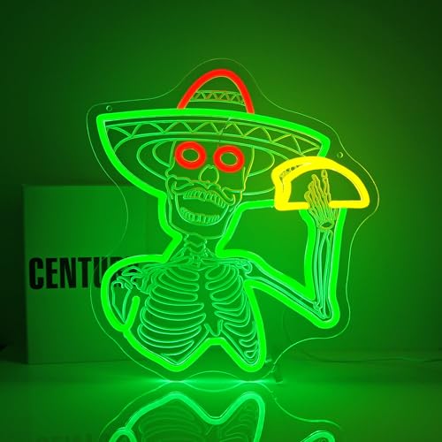 Image of Skull Neon Sign Led Sign Neon Signs for Wall Decor Neon Lights