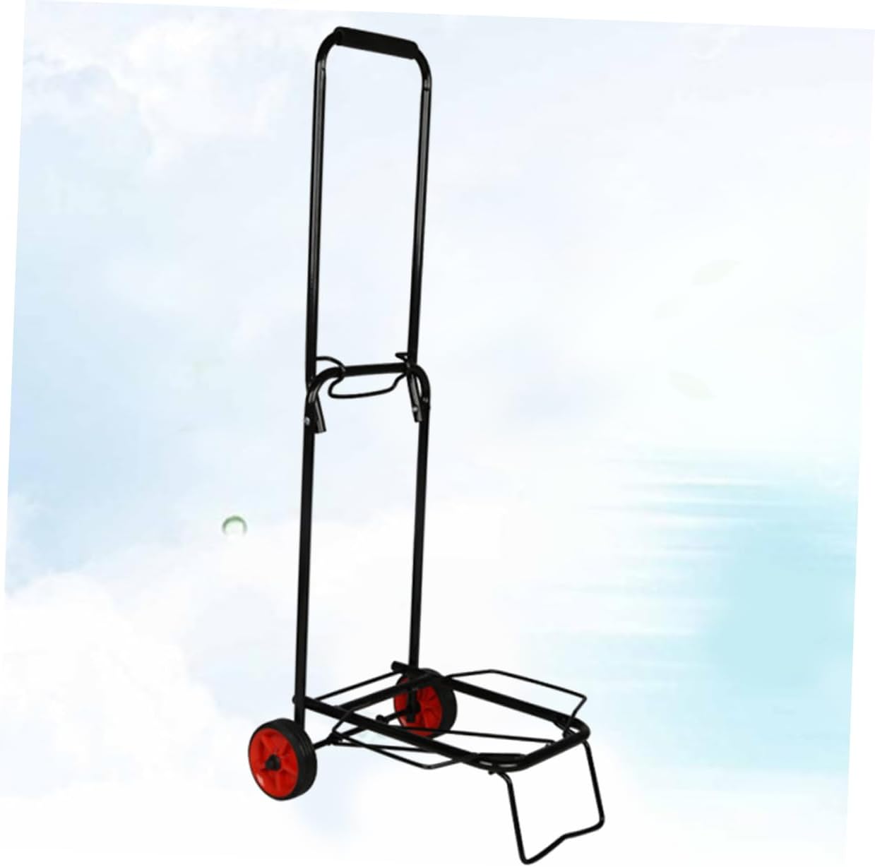 Two-Wheeled Barrow Foldable Trailer Trolley Heavy Duty for Travel Silent Rear Wheels 100kg Compact Storage