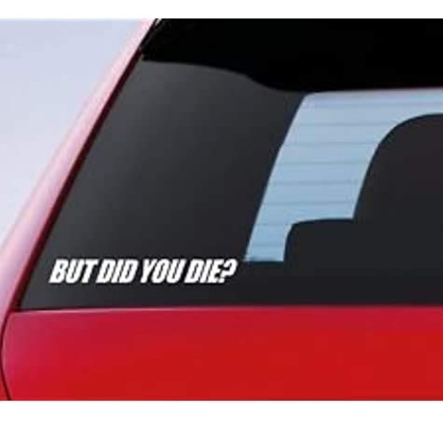 But DID You die? Vinyl Sticker Auto Car Truck Wall Laptop | White | 8" Wide
