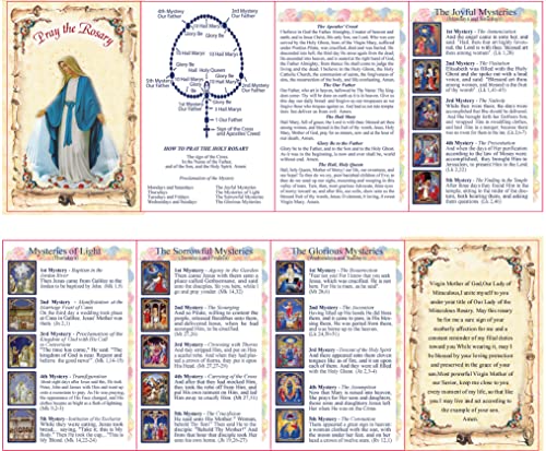 hanlincc glass pearl beads with miraculous epoxy heart metal beads rosary necklace pack in velvet gift bag with rosary pray card