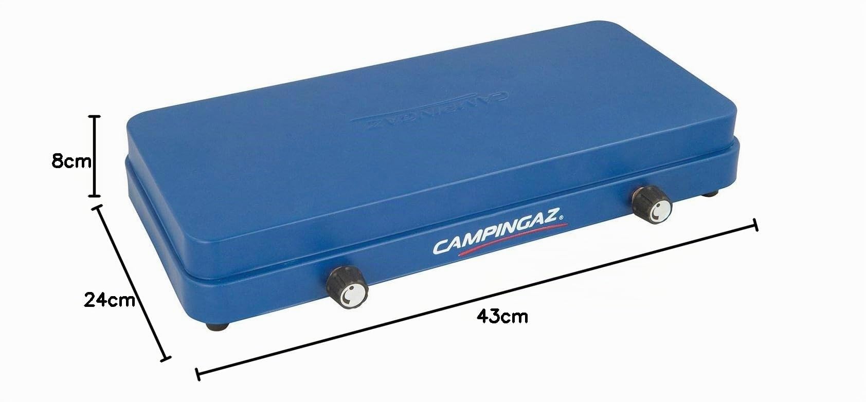 Campingaz Base Camp fornello da campeggio compatto | Varie possibilità di cottura con 2 piastre, fornello a gas con 2 bruciatori, potenza 2 x 1.600 W per campeggio o festival